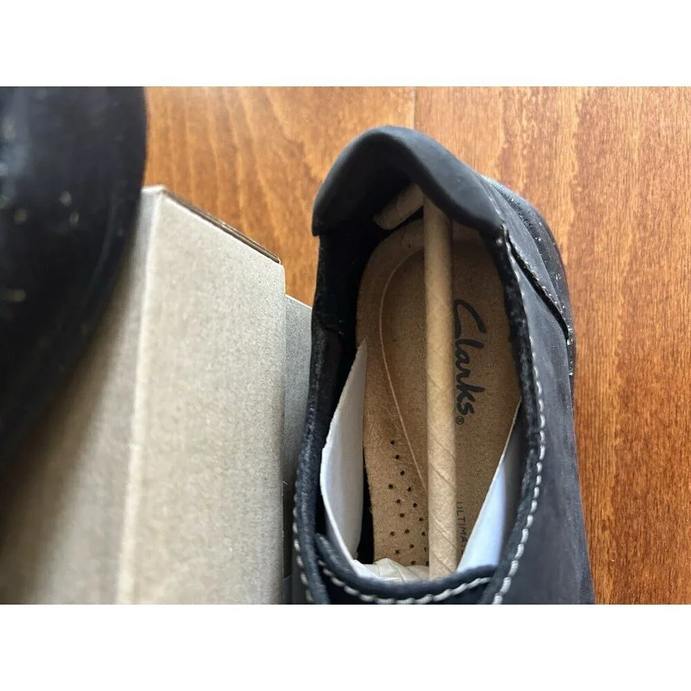 Clarks Womens Roseville Rio Oxford‎ Casual Shoes Black Leather 5 M NEW